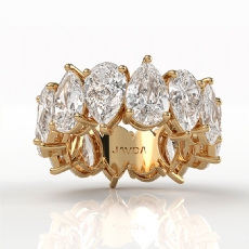 Pear Lab-Grown Diamond Shared Prong Women's Wedding Band 14k Gold Yellow  (11.35Ct. tw.)