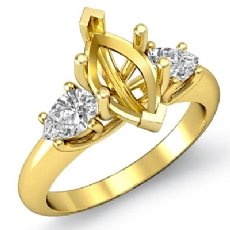 Pear Marquise Diamond 3 Stone Engagement Ring Setting 14k Gold Yellow  (0.5Ct. tw.)