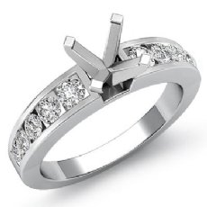 0.70Ct Diamond Solitaire Engagement Round Semi Mount Ring 14K W Gold