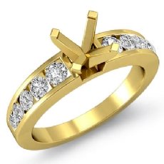 Diamond Solitaire Engagement Round Semi Mount Ring 18k Gold Yellow (0.7Ct. tw.)