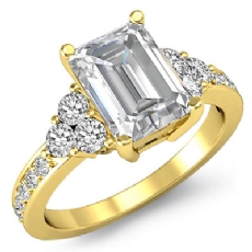 Three Stone Pave Sidestone diamond Hot Deals 14k Gold Yellow