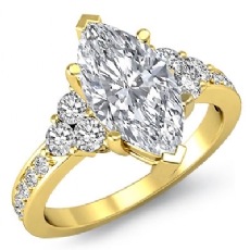 Three Stone Pave Sidestone diamond Hot Deals 18k Gold Yellow