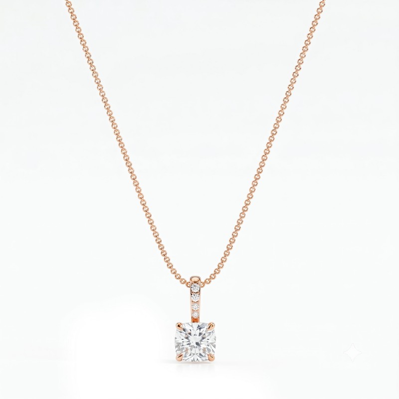  diamond Pendant 14k Rose Gold