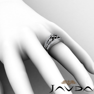 Diamond Engagement Round Cut Ring 18k Gold White Halo Setting Semi Mount 0.75Ct