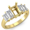 Emerald 5 Stone Diamond Engagement Ring 14k Yellow Gold Setting 1.5Ct - javda.com 
