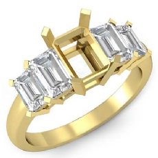 Emerald 5 Stone Diamond Engagement Ring 14k Gold Yellow Setting  (1.5Ct. tw.)