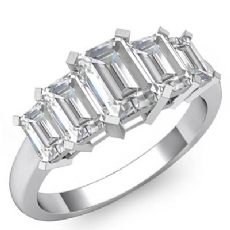 Classic 5 Stone Basket Style diamond Ring 14k Gold White