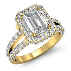 Split-Shank Pave Circa Halo diamond Ring 18k Gold Yellow