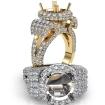 Round Diamond Engagement Ring Antique & Vintage Halo Pave Semi Mount 18k Yellow Gold 3.5Ct - javda.com 