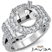 Round Diamond Engagement Ring Antique & Vintage Halo Pave Semi Mount 14k White Gold 3.5Ct