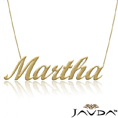 Gold Filled Personalized Martha Name Pendant Custom Necklace 14k Yellow Gold