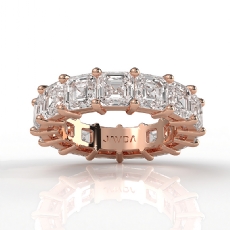 Asscher Cut Lab Grown Diamond Women Eternity Wedding Band 14k Rose Gold  (9Ct. tw.)
