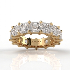 Asscher Cut Lab Grown Diamond Women Eternity Wedding Band 14k Gold Yellow  (9Ct. tw.)