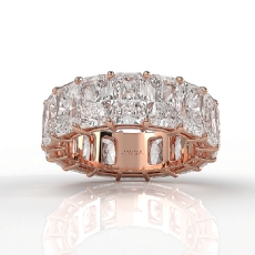 Radiant Lab Grown Diamond Shared Prong Women Wedding Band 14k Rose Gold  (12.75Ct. tw.)