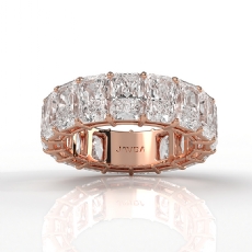 Women's Wedding Band Radiant Shared Prong Lab Grown Diamond 14k Rose Gold  (11.05Ct. tw.)