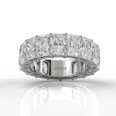 Women's Wedding Band Radiant Shared Prong Lab Grown Diamond 14k W Gold 11.05Ctw