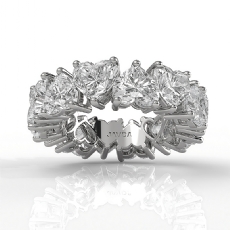Heart Lab Grown Diamond Shared Prong Women's Wedding Band 14k White Gold 9.55ctw