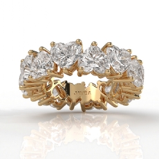 Heart Lab Grown Diamond Shared Prong Women's Wedding Band 14k Gold Yellow  (9.55Ct. tw.)