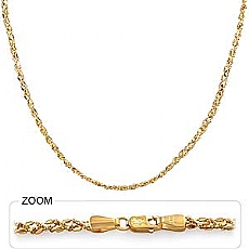 14k Yellow Gold Womens Braided Bead Chain (2.75mm,18