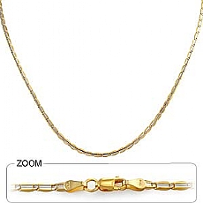 14k 2 Tone Gold Womens Solid Snail Chain Necklace (2.50mm,18