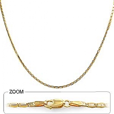 14k 2Tone Gold Snail Chain (2.00mm,18
