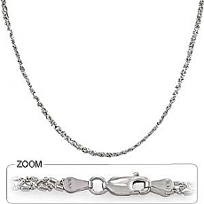 14k White Gold Braided Bead Chain (2.50mm,18