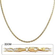 14k 2Tone Gold Snail Chain (2.75mm,18
