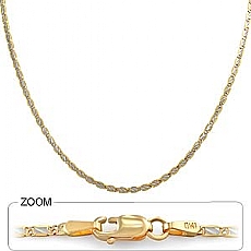 14k 2Tone Gold Snail Chain (2.00mm,18