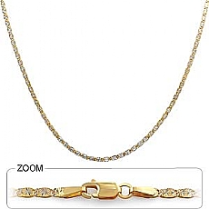 14k 2Tone Gold Womens Fancy Snail Chain Necklace (2.00mm,18 inch,4.1gm)