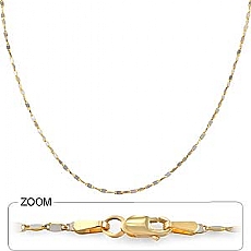 14k 2Tone Gold Snail Chain (1.5mm,18