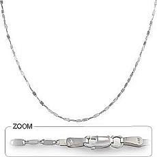 14k White Gold Women's Mirror Chain (1.75mm,18