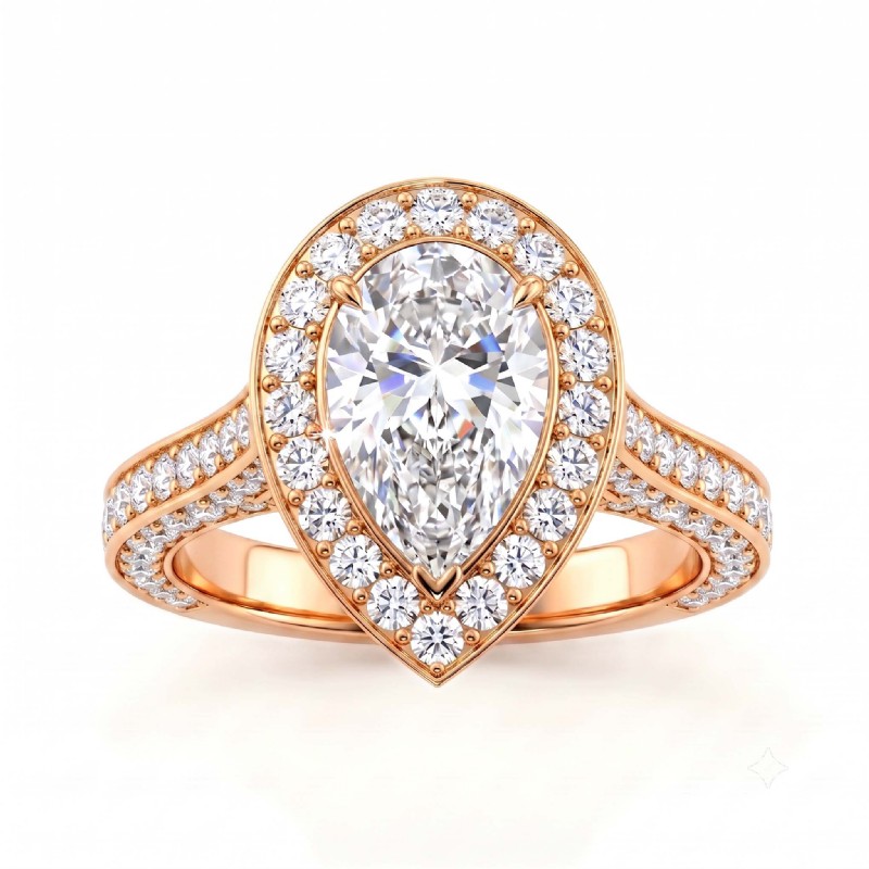  diamond Ring 14k Rose Gold