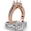 Gorgeous Halo Prong Diamond Engagement Cushion Semi Mount Ring 14k Rose Gold 1Ct - javda.com 