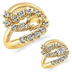 Round Diamond Women's Fashion Solitaire Ring 18k Gold Yellow (0.75Ct. tw.)