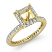 0.55Ct Diamond Engagement Ring Princess Semi Mount 18k Yellow Gold Halo Setting - javda.com 