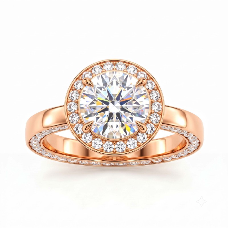 diamond Ring 14k Rose Gold