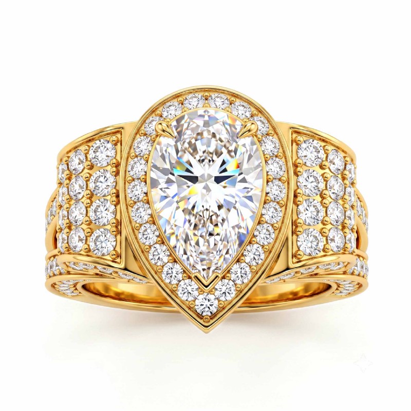  diamond Ring 18k Gold Yellow