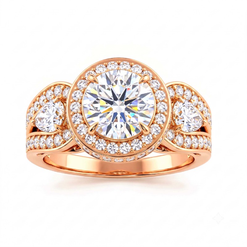  diamond Ring 14k Rose Gold