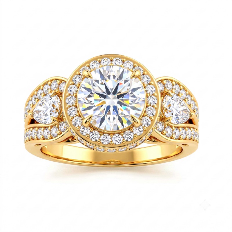  diamond Ring 14k Gold Yellow