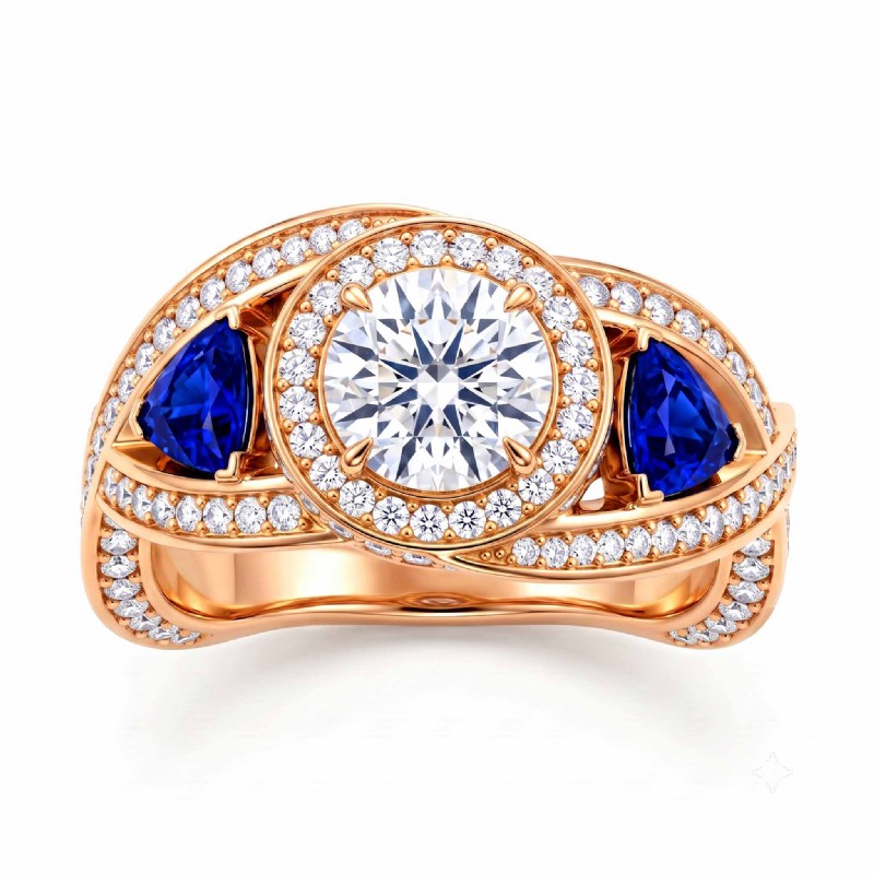  diamond Ring 14k Rose Gold
