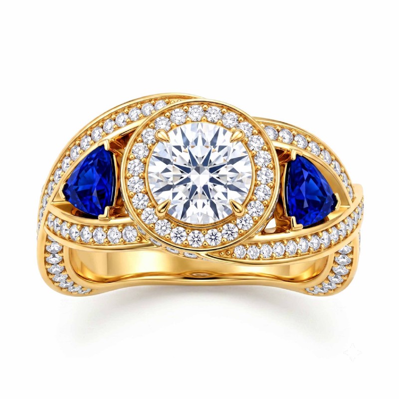  diamond Ring 14k Gold Yellow