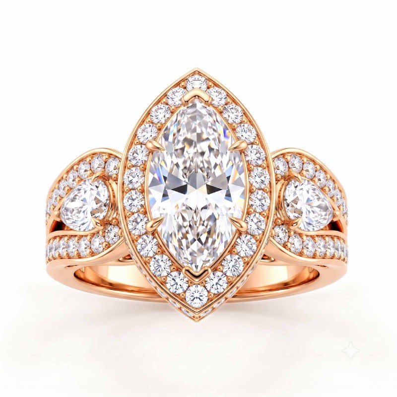  diamond Ring 14k Rose Gold