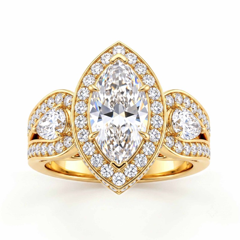  diamond Ring 14k Gold Yellow