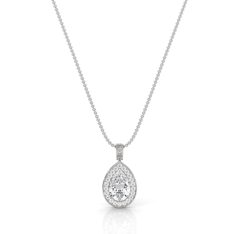  diamond Pendant 14k Gold White