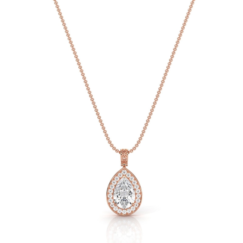  diamond Pendant 18k Rose Gold