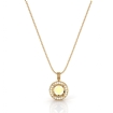 Pre-Set Pave Set Halo Round Diamond Pendant in 18k Yellow Gold 0.6Ct - javda.com 