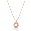 Pre-Set Pave Set Halo Round Diamond Pendant in 14k Rose Gold 0.6Ct - javda.com 