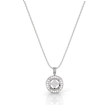 Pre-Set Pave Set Halo Round Diamond Pendant in 14k White Gold 0.6Ct - javda.com 
