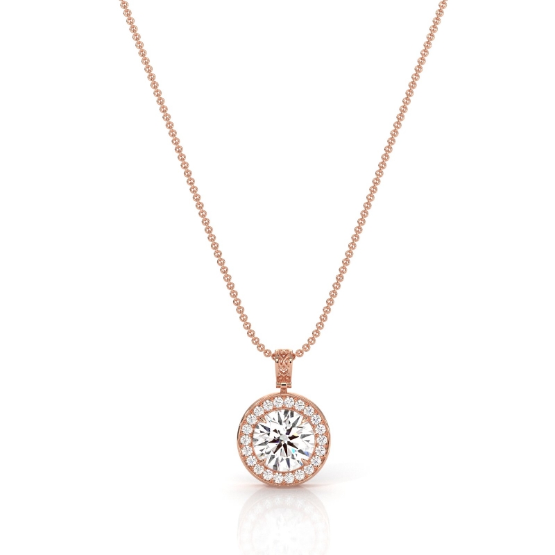  diamond Pendant 18k Rose Gold