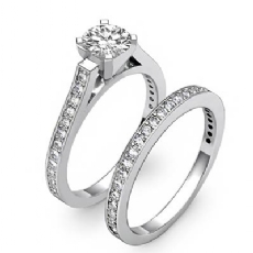 4 Prong Classic Bridal Set diamond Ring 18k Gold White
